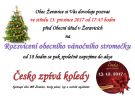 Pozvánka na rozsvícení obecního vánočního stromečku a následné zapojení do Česko zpívá koledy